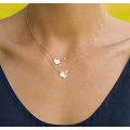 Layered Heart Necklace Pendant Handmade Gold Plated