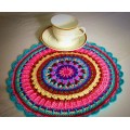 Handmade Milk Cotton Yarn Crochet Table Placemats Colorful Crochet Cup Coaster