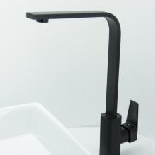 Robinet de lavabo monté sur le pont à un trou noir mat