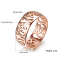 Beautiful Hollow Out Camellia Ring 18K Rose Gold Plated Women Ring Fashion Jewelry Wholesale Titanium Metal Finger Ring Band