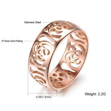 Schöne HГ¶hlen Camellia Ring 18K Rose Gold vergoldet Frauen Mode Schmuck Großhandel Titan Metall Finger Ring Ringschiene