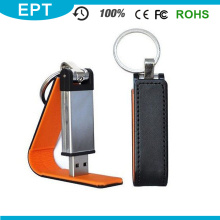 New Emboss Logo Leather USB Disk with Key chain (EL016)