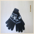 woman deer patttern acrylic knitted gloves