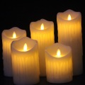 Real wax remote controal battery operated flameless led pillar candles