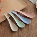 Colorful Biodegradable Reusable Wheat Round Plastic Spoon