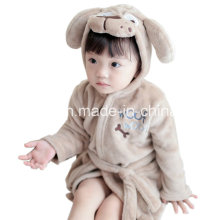 Animal Head Flannel Nightgown Bathrobe Children Leisurewear