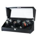 Ebony Black Watch Winder For 6 Watches