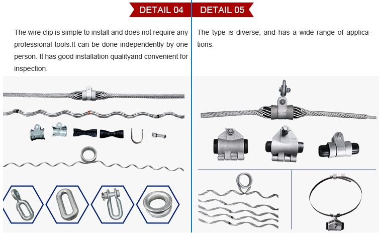 detail of suspension clamp for OPGW