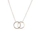 Double Circle Simple Geometric Necklace Gold Silver Double Ring Alloy Pendant Stainless Steel Ladies Jewelry Gift