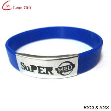 Bracelet en silicone avec logo personnalisé avec fermoir en métal (LM1633)