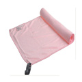 printing logo microfiber suede towel with zipper pocket