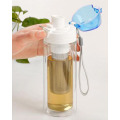 Portable Double Wall Glass Tea Bottle with Infusion