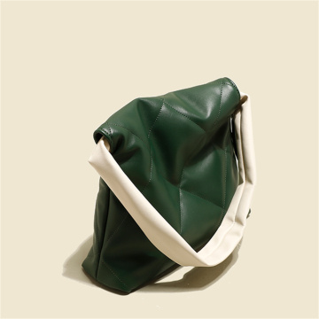 Sac de messagerie de grille de diamant vert foncé pour femmes