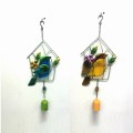 Popular Hanging Garden Decoration Metal Wind Bell Craft with Stained Glass