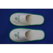 3 Star White Hotel Embroidery Logo Close Toe Slipper