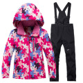 Female type ski outfit PVC layer warm wind