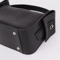 Elegant Black Leather Makeup Bag for Ladies