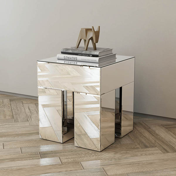 Decorative bedside table with single cabinet