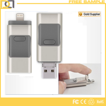 Рекламный пользовательский металлический USB-флеш-накопитель OTG для iPhone