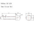 LED IR de 940 nm 5 mm Orificio pasante 120 grados Infrarrojos