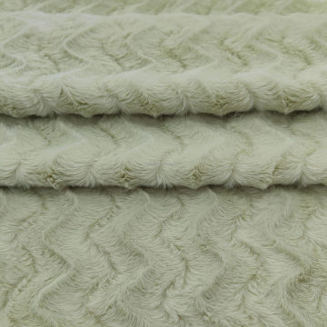 Tissu de fourrure de faux lapin brossé à motif de vague