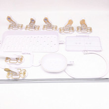 White Chinese Style Ceramic Bathroom  Accessories Set