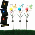 Atacado Metal Stake Craft com bola de vidro Solar Light