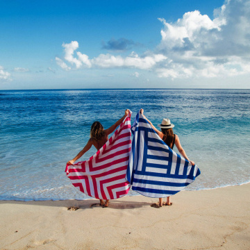 Toalha de praia redonda de mandala personalizada algodão