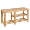 Rack de banco para sapato de bambu Morden 3 Tier