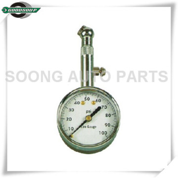 Dial Metal Tire Gauge, mostrador de medidor de pressão dos pneus com válvula de liberação de ar