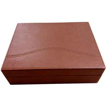 High End Brown PU Leather Storage Packing Box