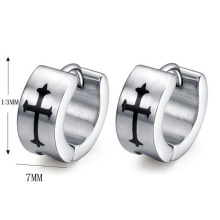 Elegant cross hoop earrings men jewelry stainless steel punk biker jewelry