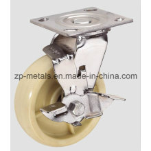 Heavy-Duty White Nylon with Brake Caster