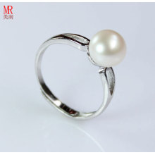925 fester silberner Hochzeits-Natur-Perlen-Ring (ER1603)