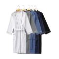 unisex long cotton spa dress robes waffle bathrobe