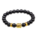 Mens tigre olho pedra pulseira de contas de buda