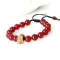 New fashion natural stones skull  Lava stone beads bracelet