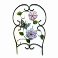 Artificial Cloth Flower Decorated Metal Fence Craft