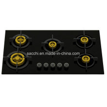 Supreme Elite 5 Brass Burner Gas Hob (8mm Glass)