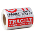 Permanent Adhesive Fragile Warning Packing Labels Roll