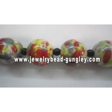 White red and grey color ball shape ceramic beads