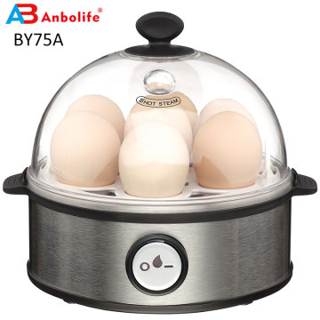 Hervidor de huevos eléctrico de tortilla y hervido medio suave con zumbador de apagado automático y bandeja de acero inoxidable Hervidor de huevos con capacidad para 7 huevos