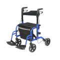 Folding Portable Rollator & Wheel Chair with Seat