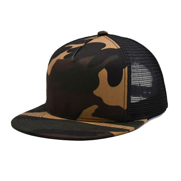 Camo Flat Rand Mesh Cap Hut mit Plastikschnalle