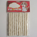 Dog Chews 5"X8-9mm White Bleached Twist Stick Pet Food