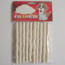 Perro Mastica 5 &quot;X8-9mm Blanco Blanqueado Twist Stick Pet Food