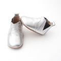 Silvery Leather Winter Baby Kids Chelsea Boots