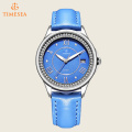 Moda Diamomd reloj de pulsera de acero con correa azul 71172