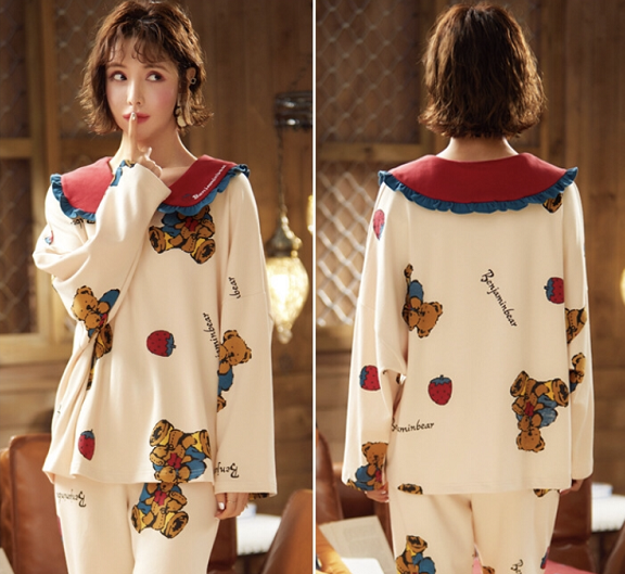 Womens Long Sleeved Nightwear Pajamas