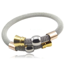 pulsera de mujer tres tonos acero inoxidable alambre